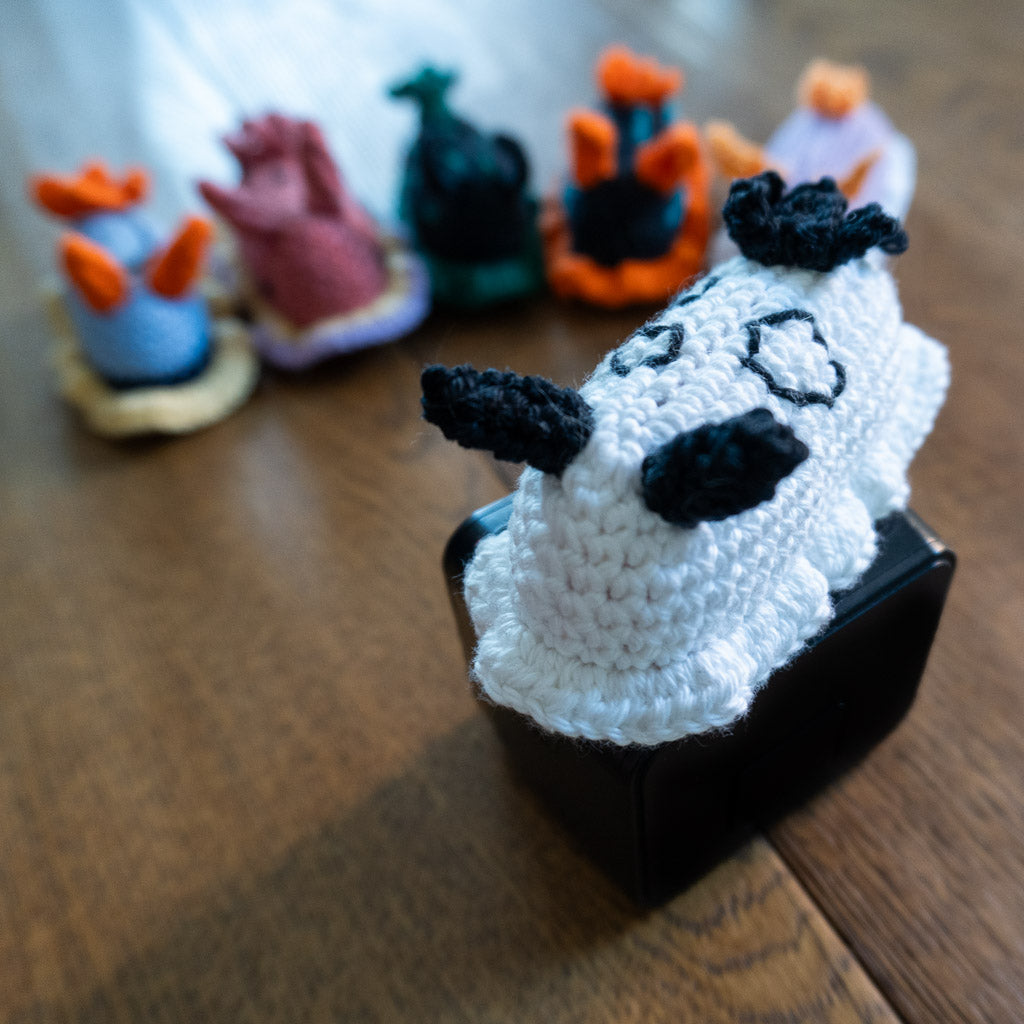 Crochet Nudibranch — Black & White